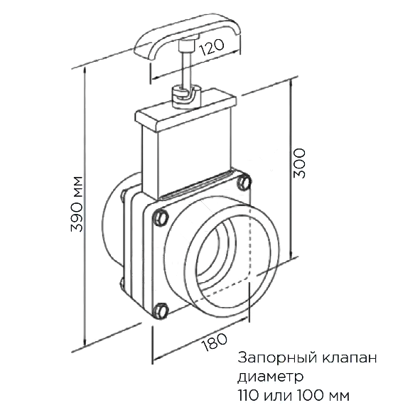 шиберная задвижка dn100, sfa vannedn100