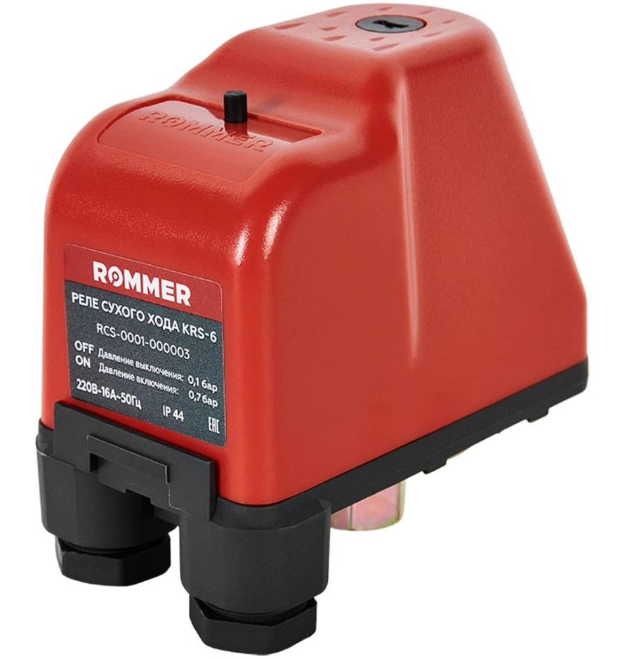 реле сухого хода krs-6, 1/4", 16 а, rommer rcs-0001-000003