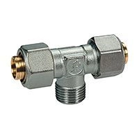 Тройник GIACOMINI с нар. резьбой (20X2)X1/2 X(20X2) (R568MX057)