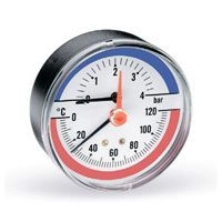 Термоманометр аксиальный WATTS TMAX 10 0-10 бар 0+120°C G 1/2 10009465
