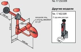 Душ аварийный Broen настенный для глаз с ручным душем (17 402.009)