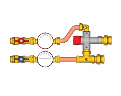 Комплект водосчетчиков GIACOMINI с термосмесительным клапаном GE550Y024