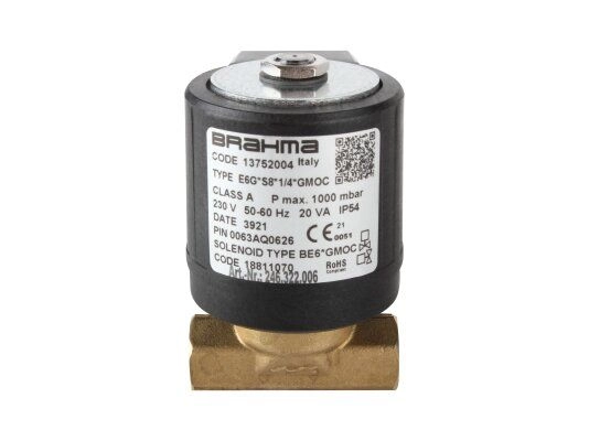 газовый электромагнитный клапан brahma e6g*s8*1/4*gmoc 13752004