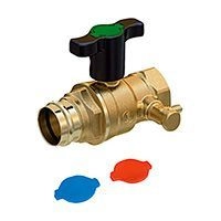 Кран шаровой GIACOMINI пресс соединение с удлин. ручкой и сливом 1/2 F x TR15