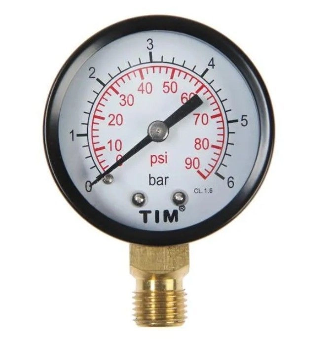 манометр радиальный 0-6 бар tim o50мм класс точности 1,6 y-50-6