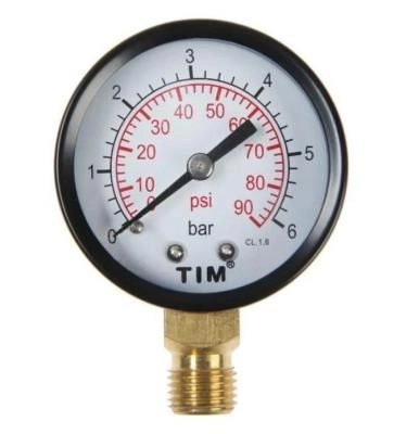 Манометр радиальный 0-6 бар TIM O50мм класс точности 1,6 Y-50-6
