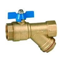 Фильтр грязевик с краном 3/4 латунный с нержав. сеткой Genebre тип Y 306905