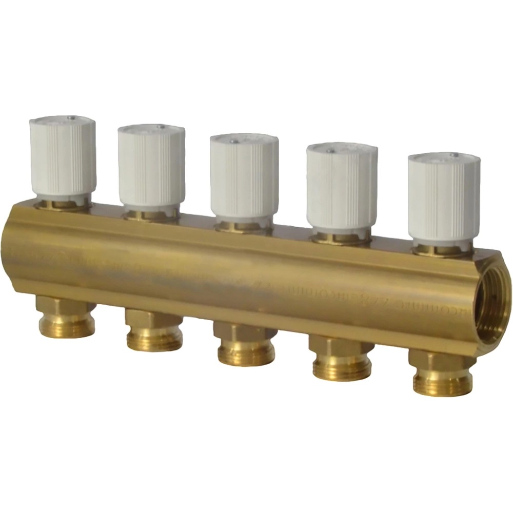 коллектор возврата giacomini 1 1/4 x18 /6 с термостатическими клапанами r553vy026