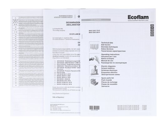 газовая горелка ecoflam max gas 170 p tw tl ht cv
