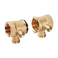 Два крайних элемента коллектора GIACOMINI 1 1/4 x18xДу32 с клапаном R53STY007