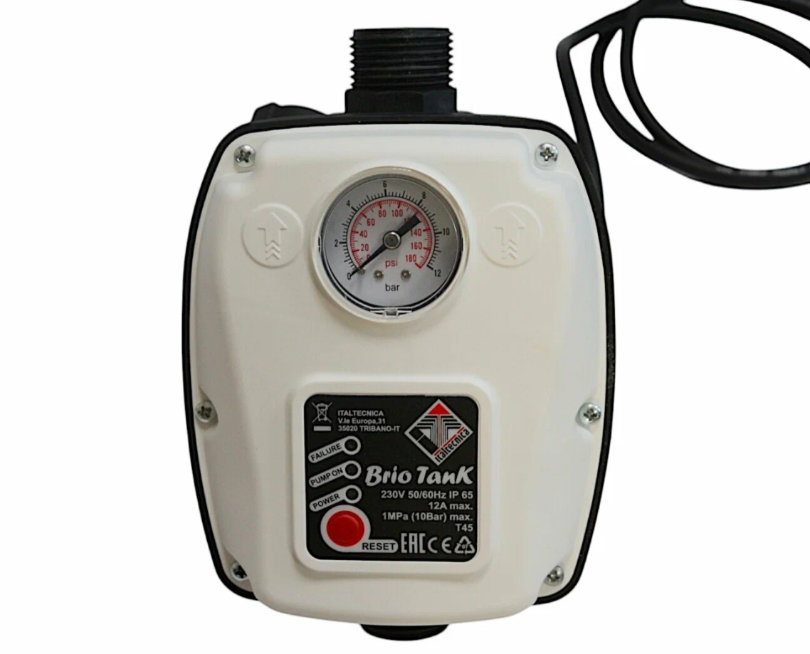 прессконтроль italtecnica brio tank 230 в 12а с манометром brk.00mm64.212.00