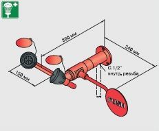 душ аварийный broen настенный для глаз с внутренней резьбой g 1/2 17 069.009