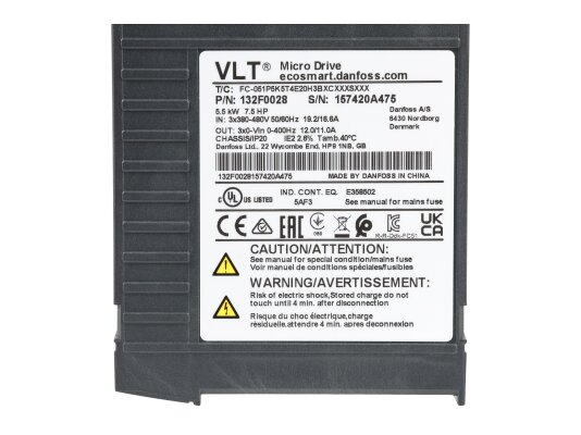 Преобразователь частоты Danfoss FC-051P5K5T4E20H3BXCXXXSXXX