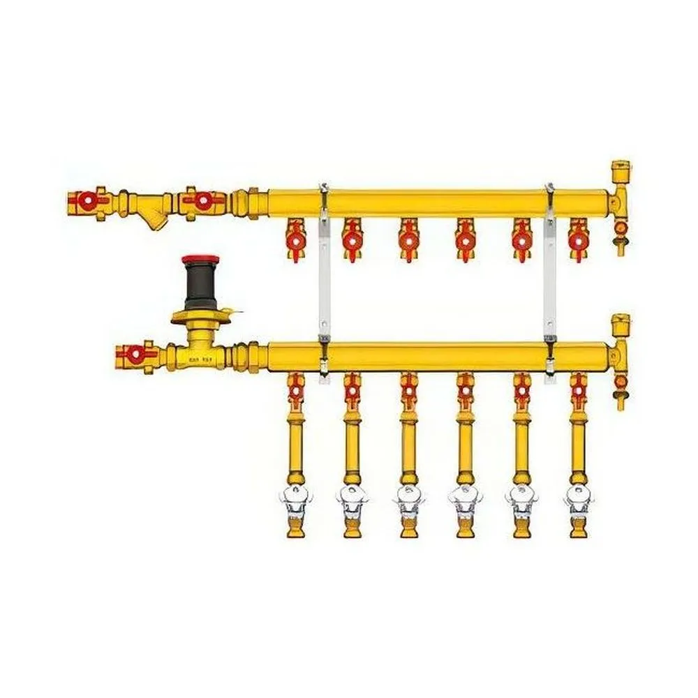 узел коллекторный отопления этажный giacomini 1 x 1/2 / 6 ge553y446