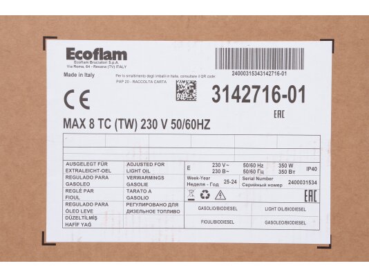 дизельная горелка ecoflam max 8 tw tc с фильтром в комплекте