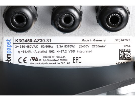 центробежный вентилятор ebmpapst k3g450az3031