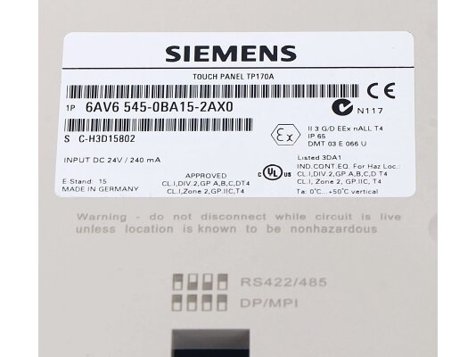 Панель оператора Siemens TP170A, 6AV6545-0BA15-2AX0