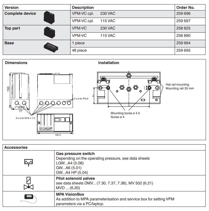 блок контроля герметичности dungs vpm-vc kpl 259696