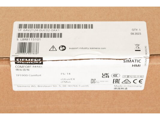 Панель оператора Siemens TP1900 Comfort, 6AV2124-0UC02-0AX1