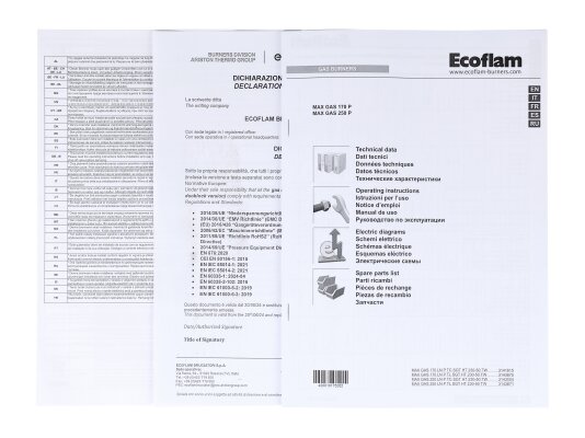 газовая горелка ecoflam max gas 170 p tc ht cv tw