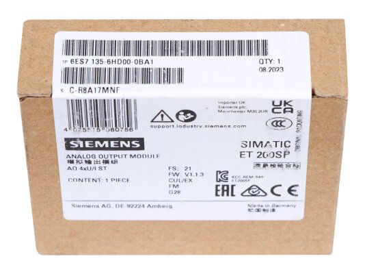 Модуль аналогового вывода Siemens, 6ES7135-6HD00-0BA1