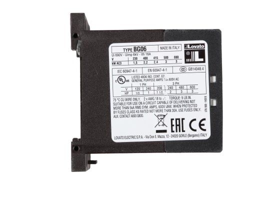 миниконтактор lovato 11bg0610a230