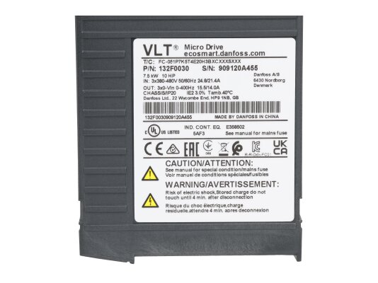 Преобразователь частоты Danfoss VLT Micro Drive FC-051P7K5T4E20H3BXCXXXSXXX
