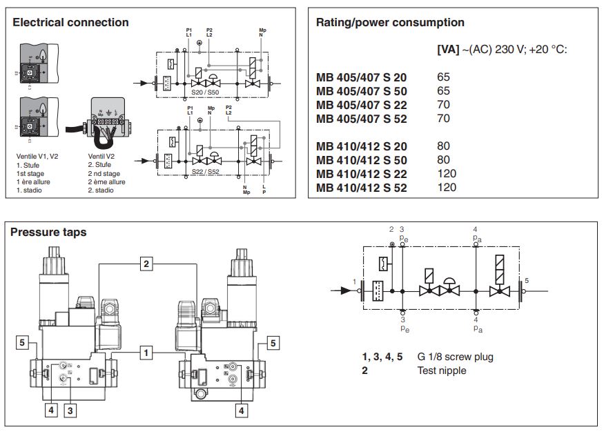 газовый мультиблок dungs mb-zrdle 407 b01 s52 225229