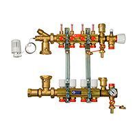 коллекторный узел сборный giacomini 1 x18 /2 с обвязкой и расходомерами r557fy002