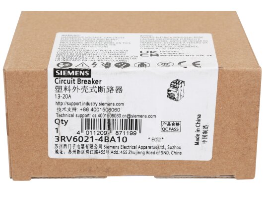 Автоматический выключатель Siemens Sirius, 3RV6021-4BA10