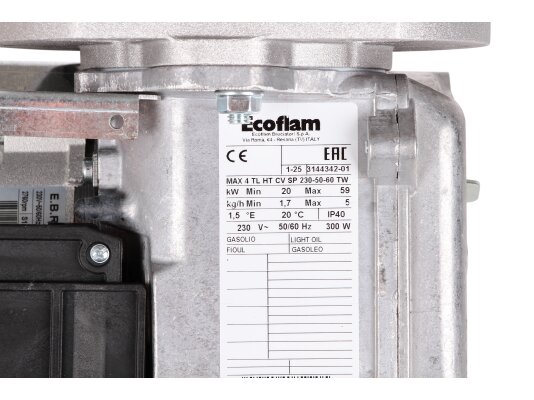 дизельная горелка ecoflam max 4 tl ht cv tw с фильтром в комплекте