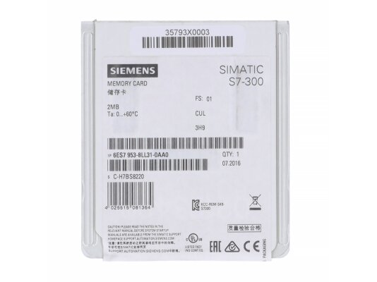 Карта памяти Siemens Simatic, 6ES7953-8LL31-0AA0