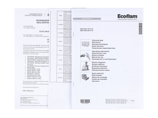 газовая горелка ecoflam max gas 250 p tl ht cv tw