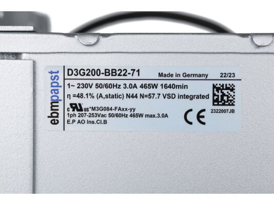 центробежный вентилятор ebmpapst d3g200bb2271
