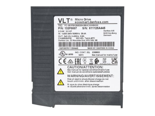 Частотный преобразователь Danfoss VLT Micro Drive FC-051P2K2S2E20H3BXCXXXSXXX, 132F0007