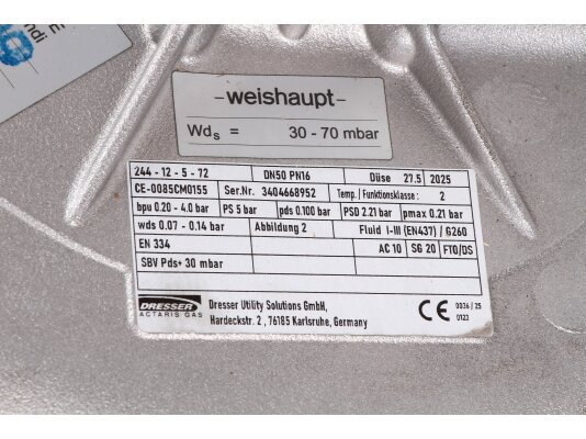 регулятор давления газа weishaupt, 15133626520