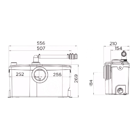 насос-измельчитель sanibest pro, 1100 вт, 220 в, sfa b3pro