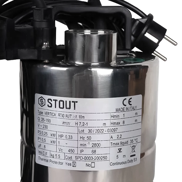 насос дренажный 1 1/4", stout spd-0003-200250
